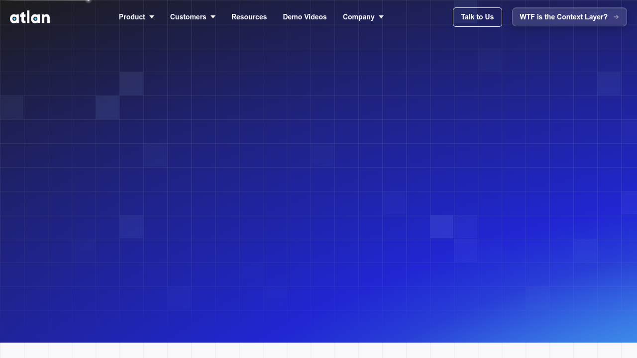 Atlan's website, an example of a platform dedicated to data quality and governance, crucial for reliable startup data.