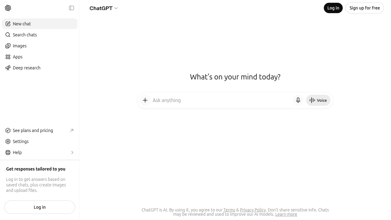An overview of the ChatGPT platform, a leading general-purpose AI chatbot widely used for various tasks.
