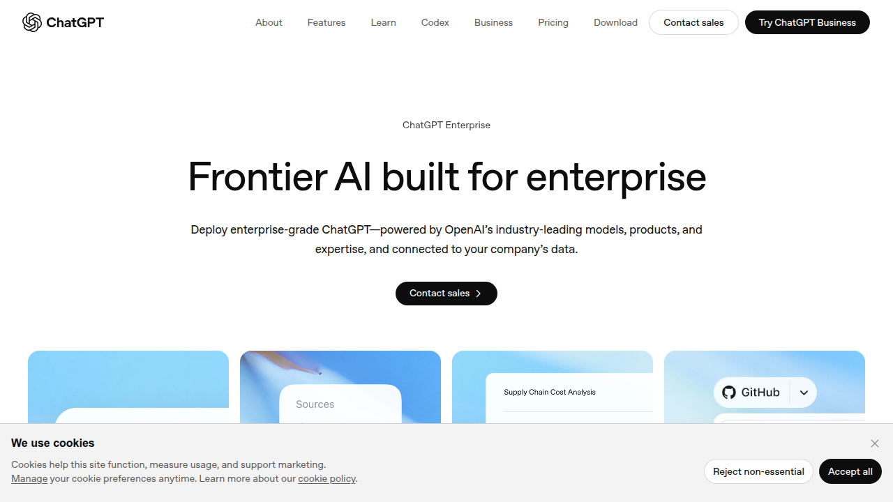Explore ChatGPT Enterprise for generalist generative AI with enterprise-grade security.