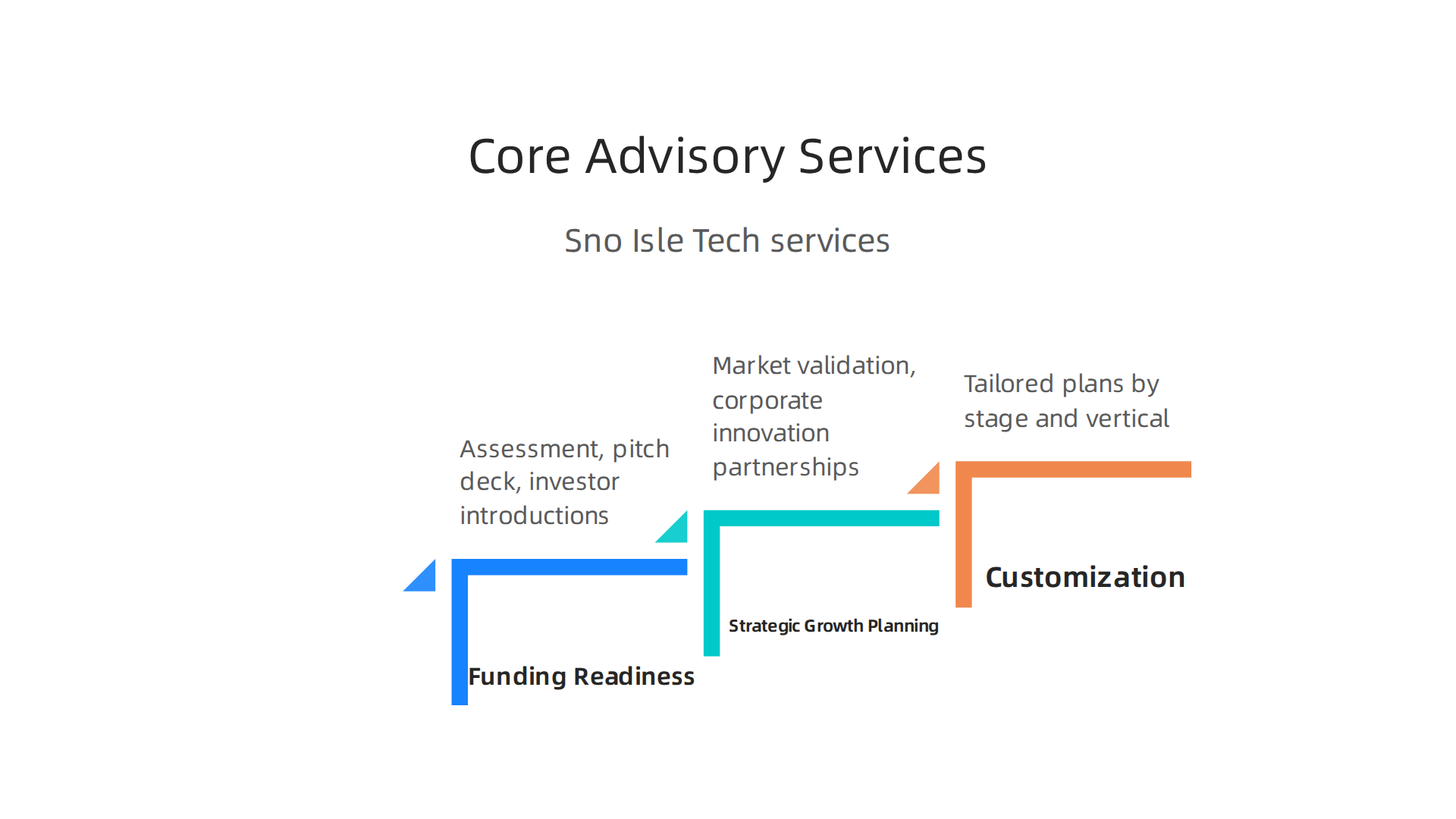 Sno Isle Tech customizes its advisory services to fit different stages and industry verticals.