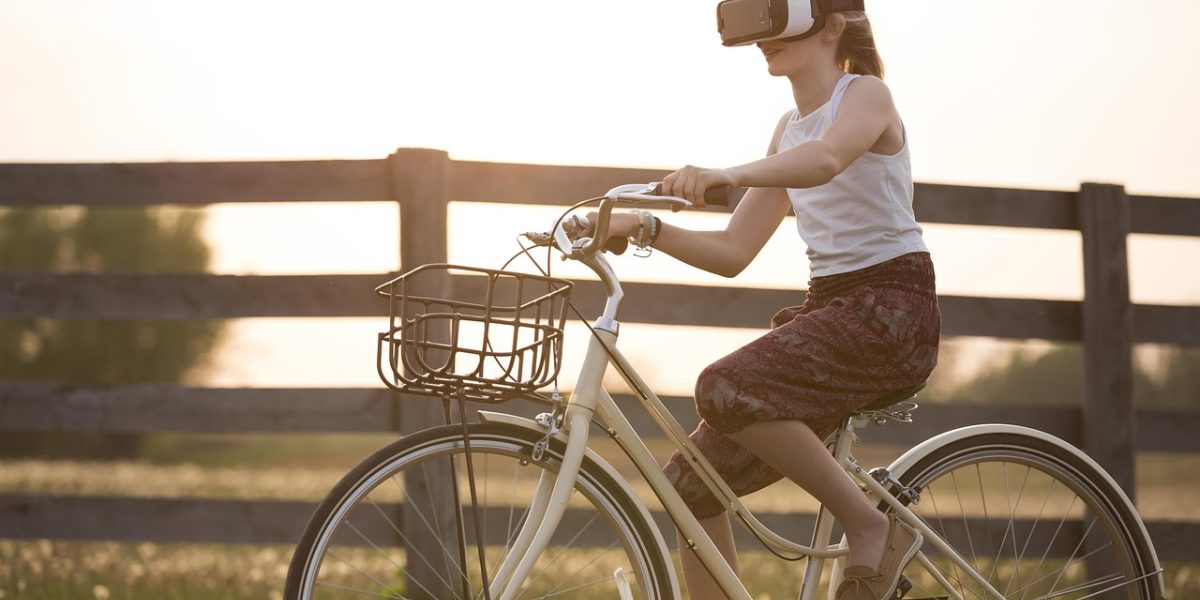 A medical professional uses virtual reality for training, demonstrating AI's role in lifelike simulations and skill development.