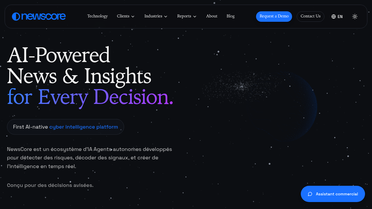 A screenshot of Newscore.fr, a resource discussing competitive intelligence methods enhanced by AI.