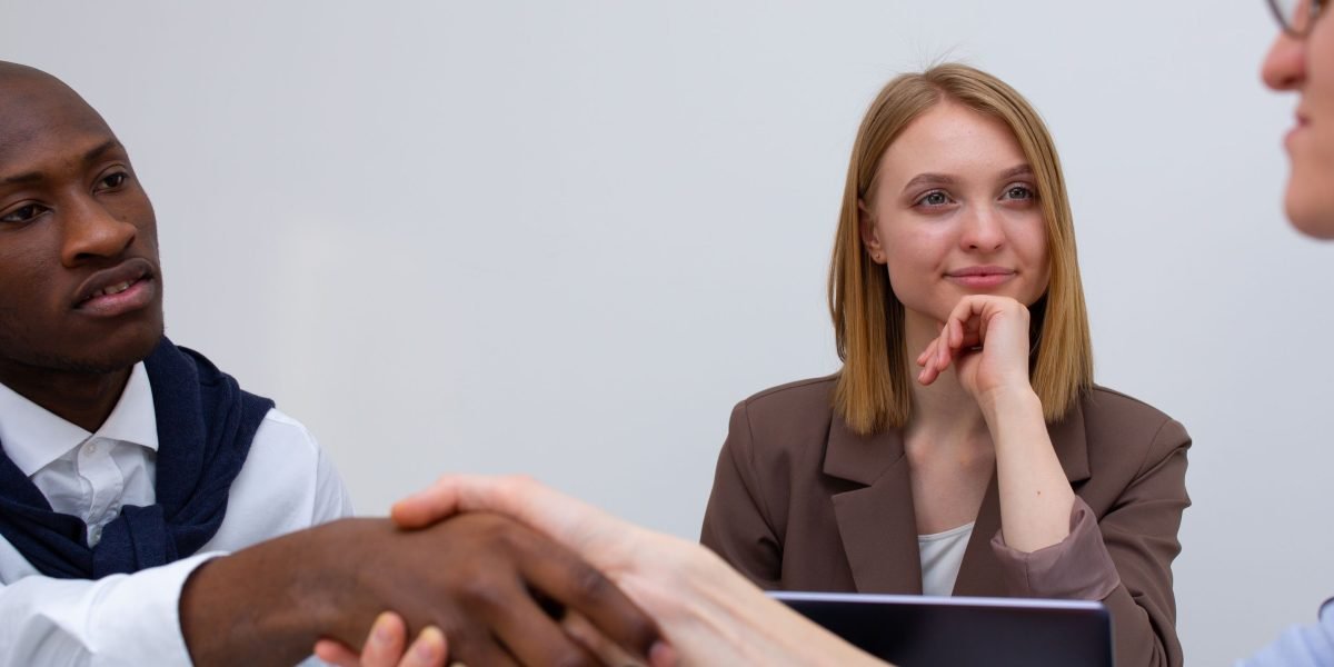 A candidate confidently engages in an interview, ready to demonstrate their expertise.