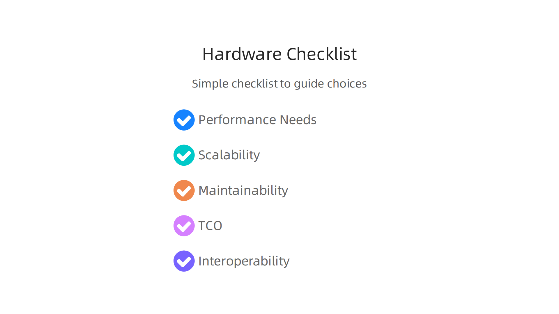 A comprehensive checklist to consider when choosing the optimal hardware stack for enterprise needs.