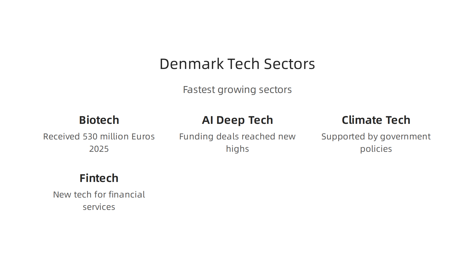 An overview of the fastest-growing and most attractive tech sectors for investment in Denmark.